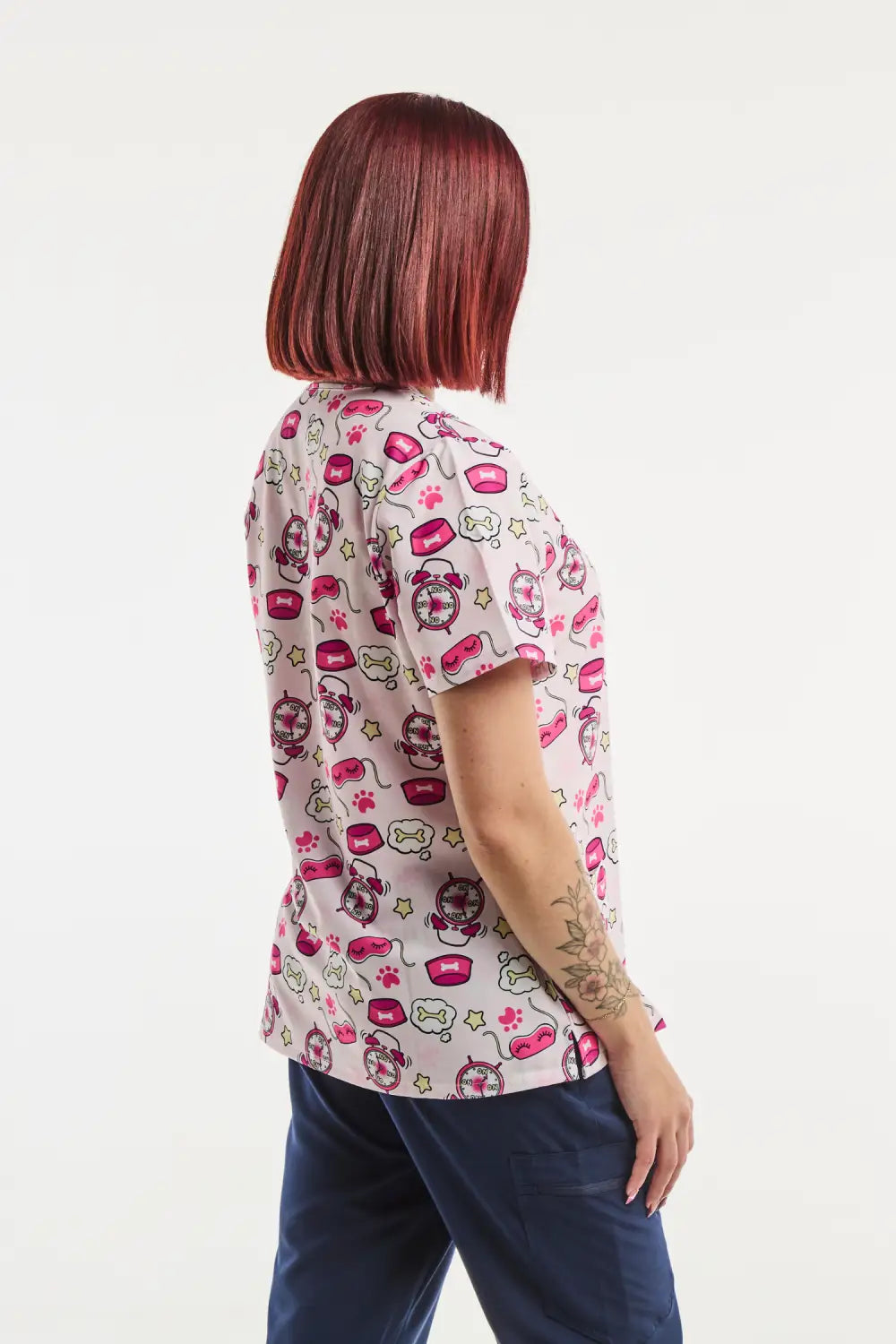 Aelin Paris Bonheur Rose Tunique Médicale Femme Stretch