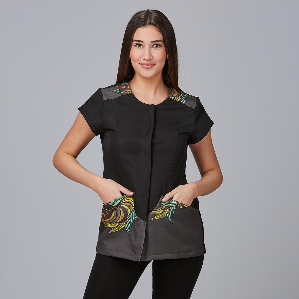 Gary's Alamo blouse esthétique noire manches courtes XS