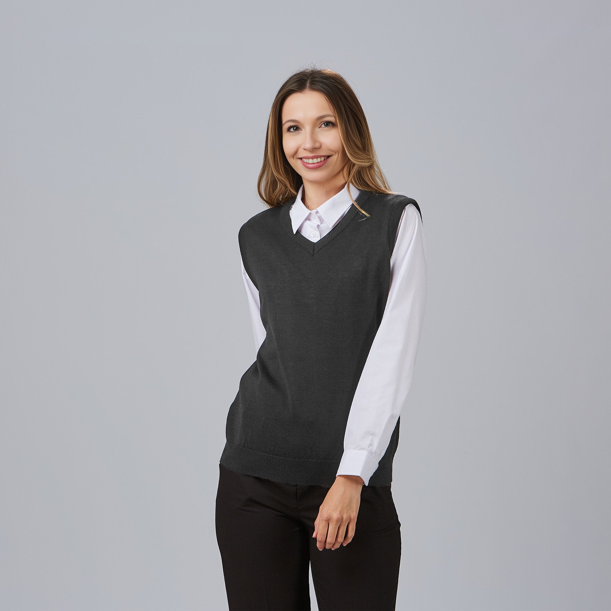 Gary's Vests gilet travail femme noir col V maille