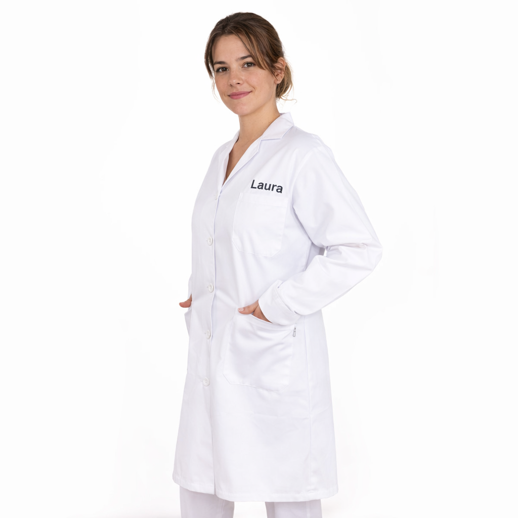 Enfermania Ropa Blouse blanche femme sergé 65% polyester