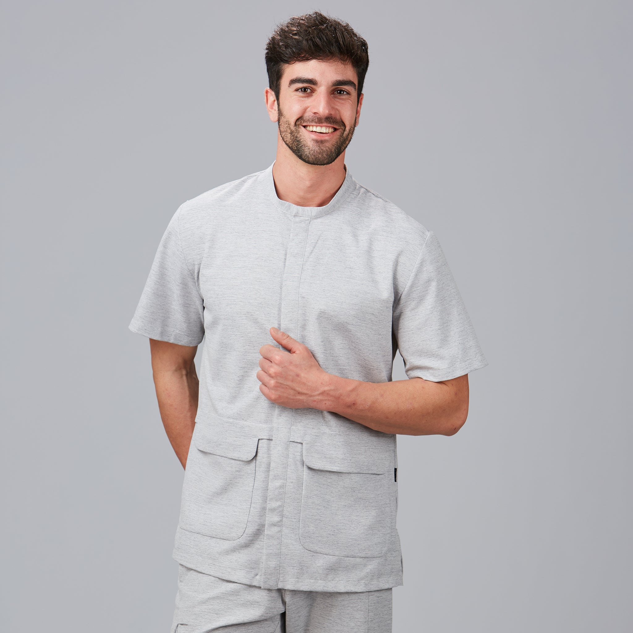 GARY'S Abedul blouse homme gris perle manches S