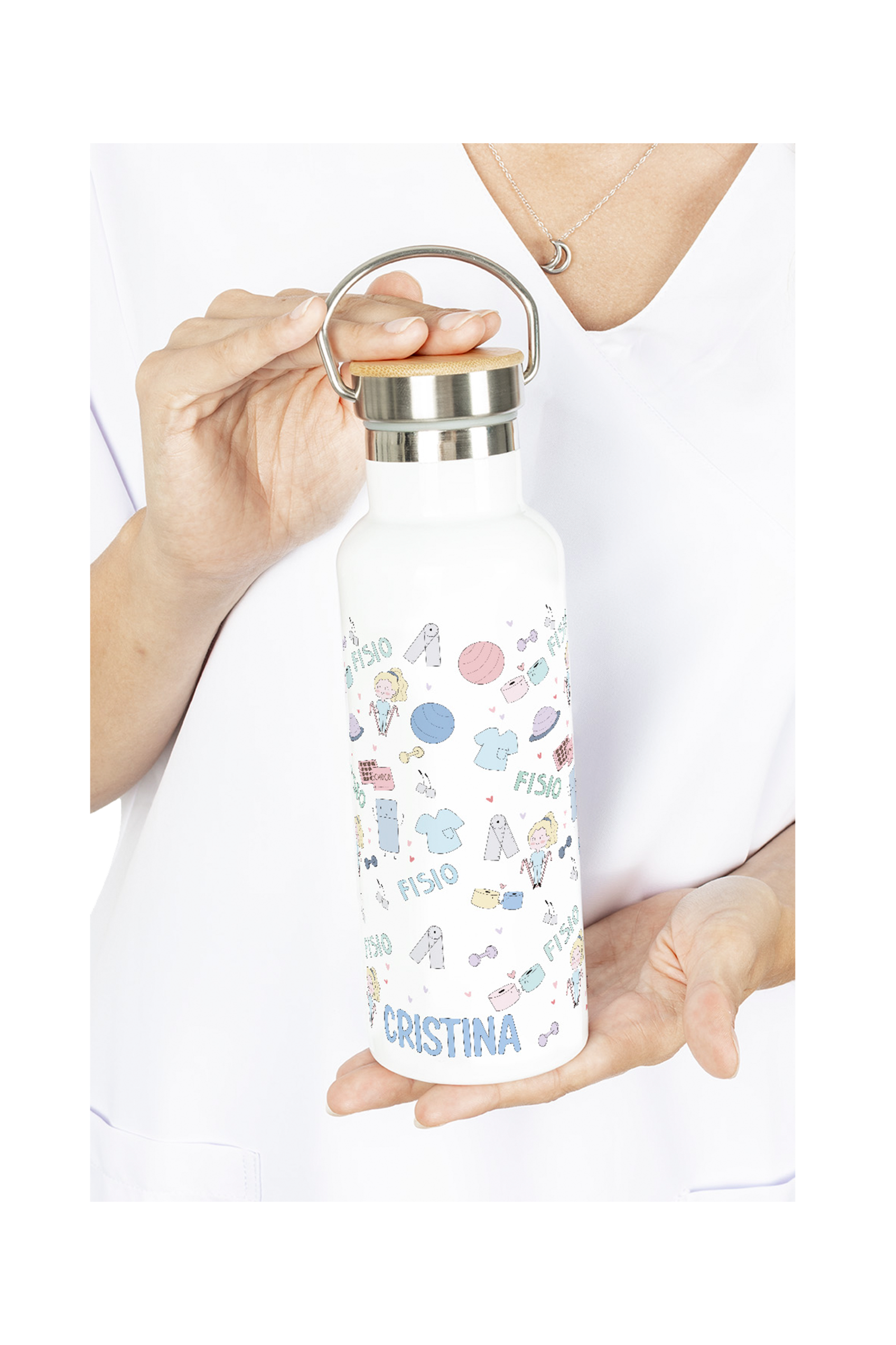 Enfermania Fisio Pastel gourde inox 500ml personnalisable