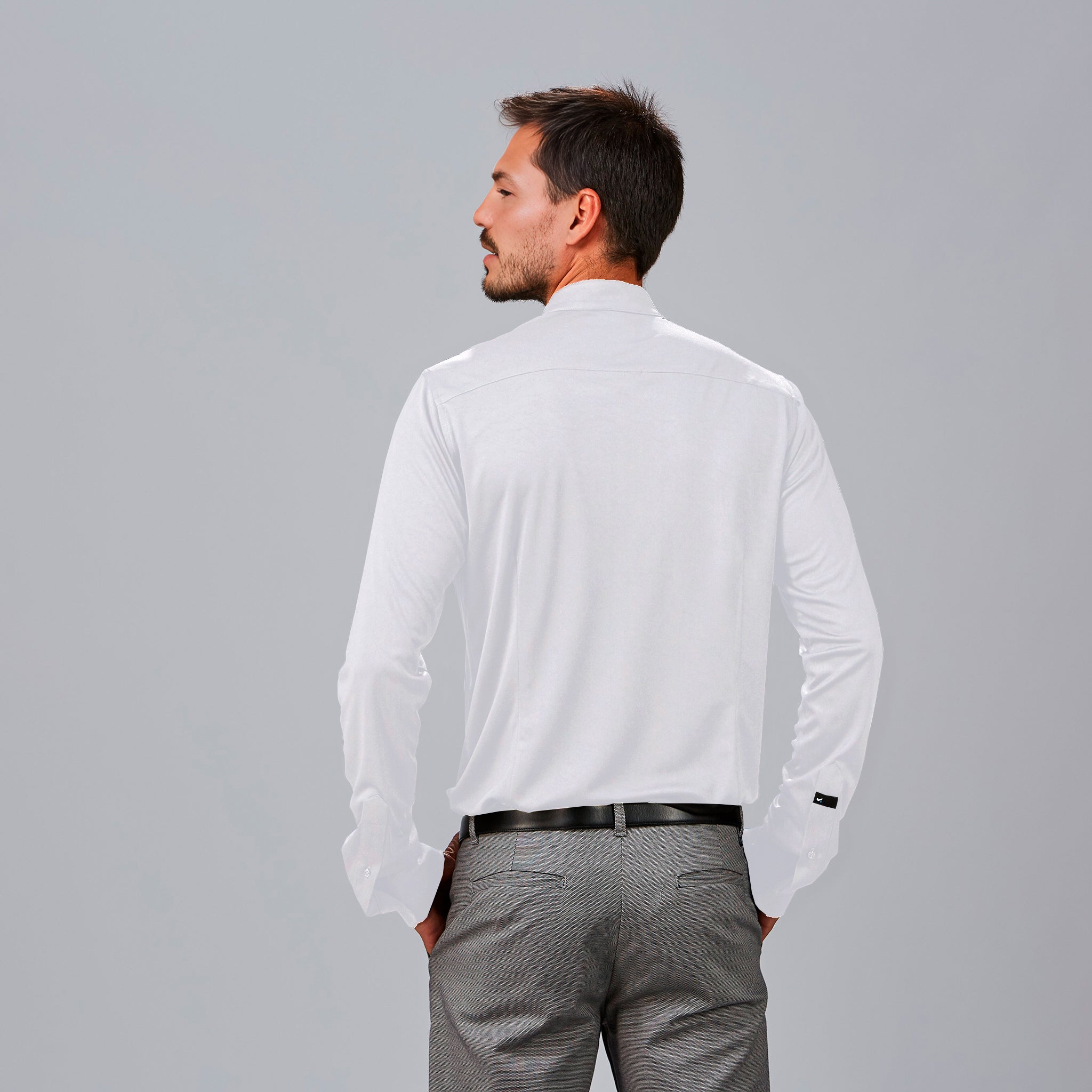 Gary's Pietro chemise homme slim col mao noir