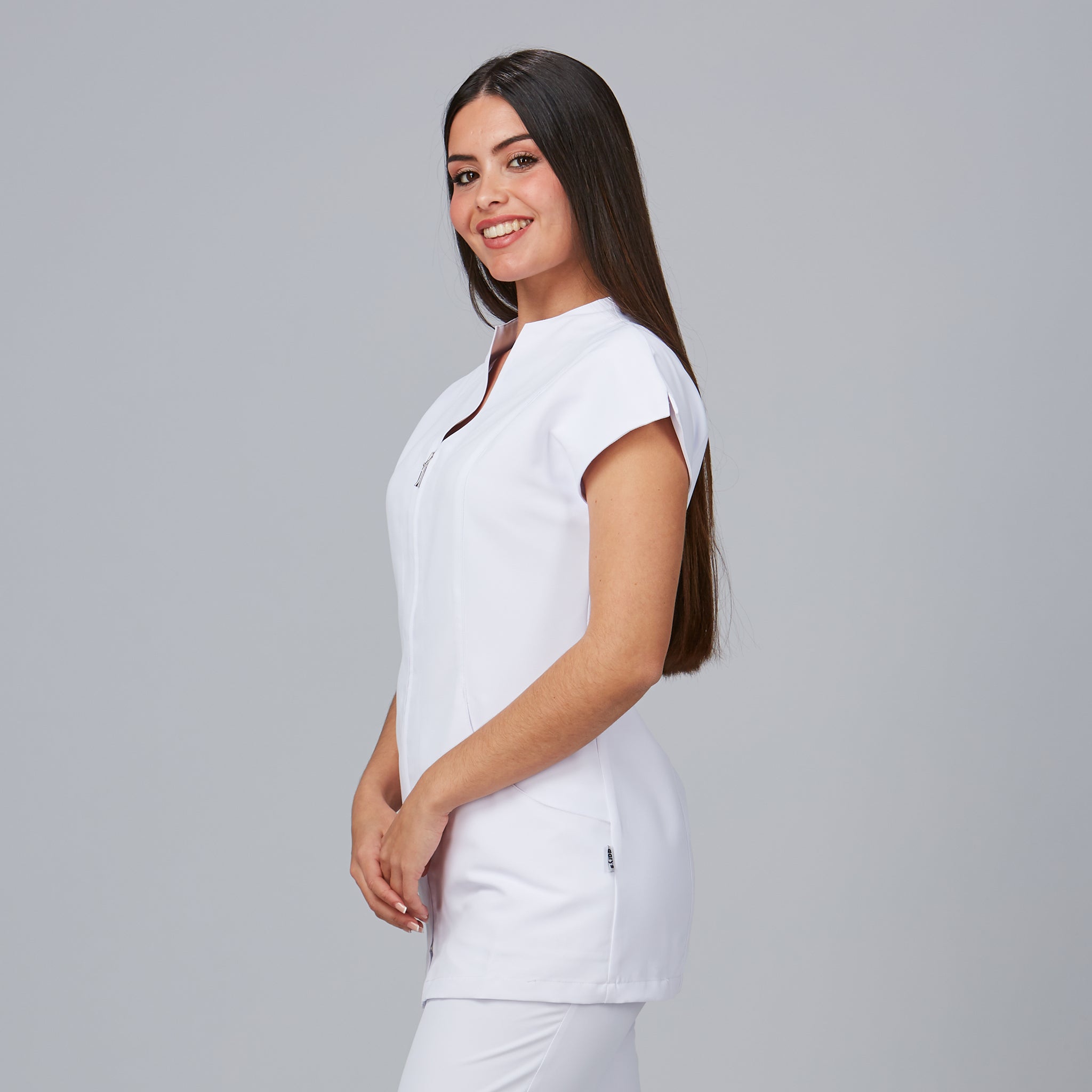 Gary's Corcega Blouse Médicale Femme Blanc Microfibre