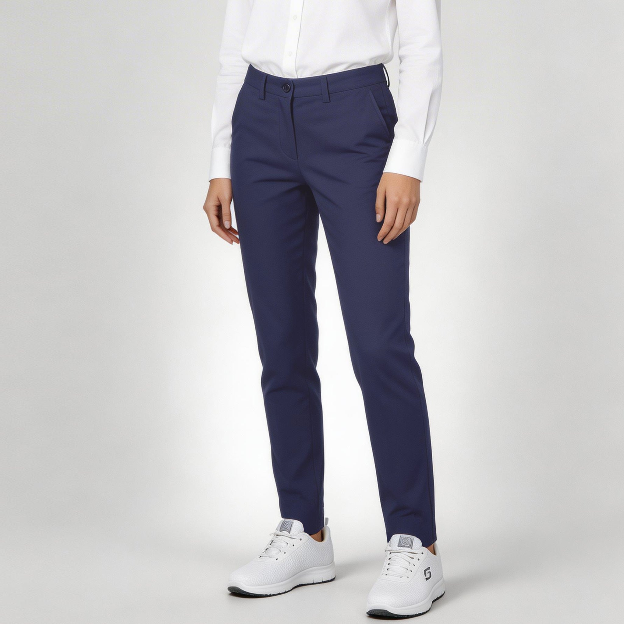 GARY'S Chino Pantalon de travail femme noir coton stretch