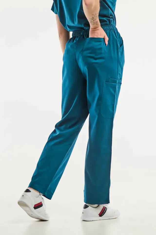 Aelin Emma Vert Turquoise pantalon médical femme poches