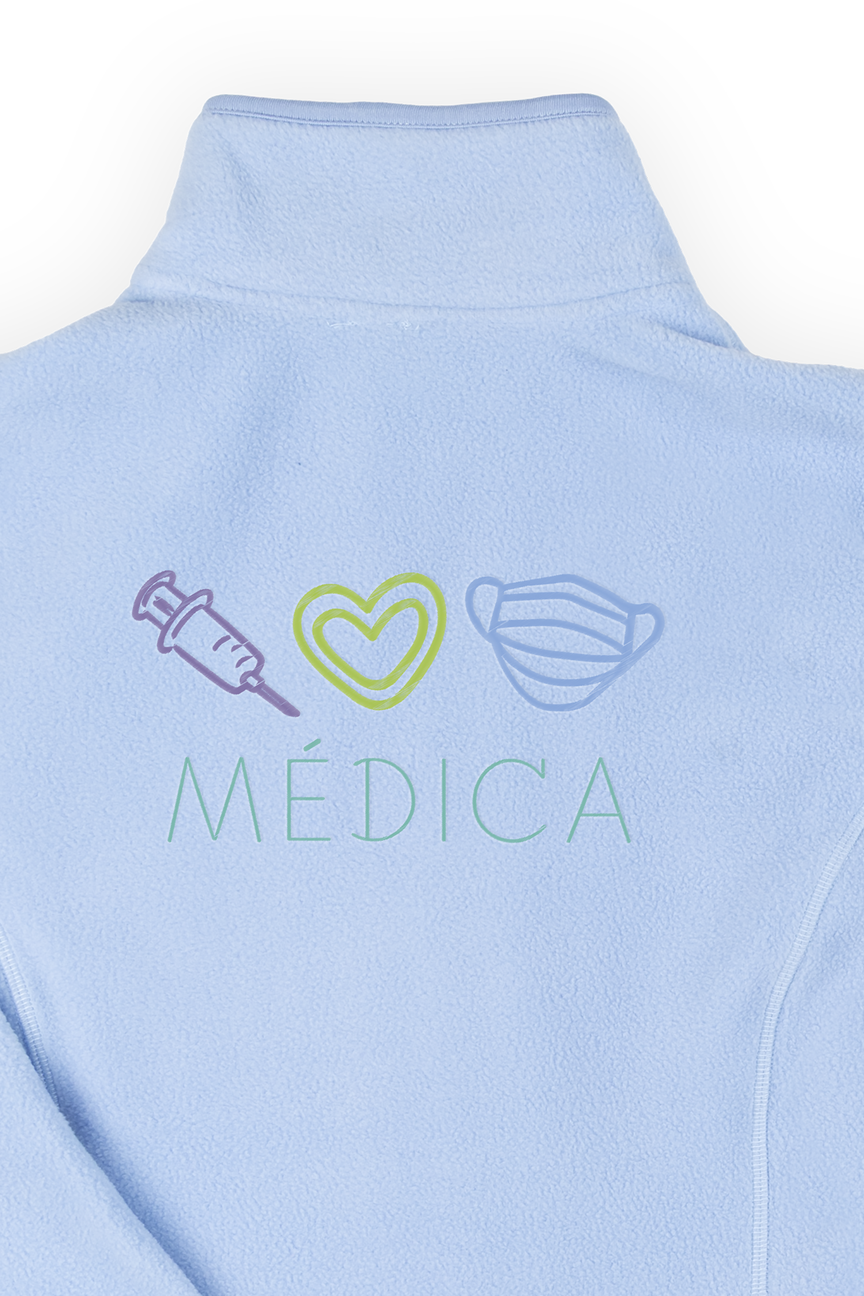 Enfermania polaire médicale femme Sweet bleu brodée chaude