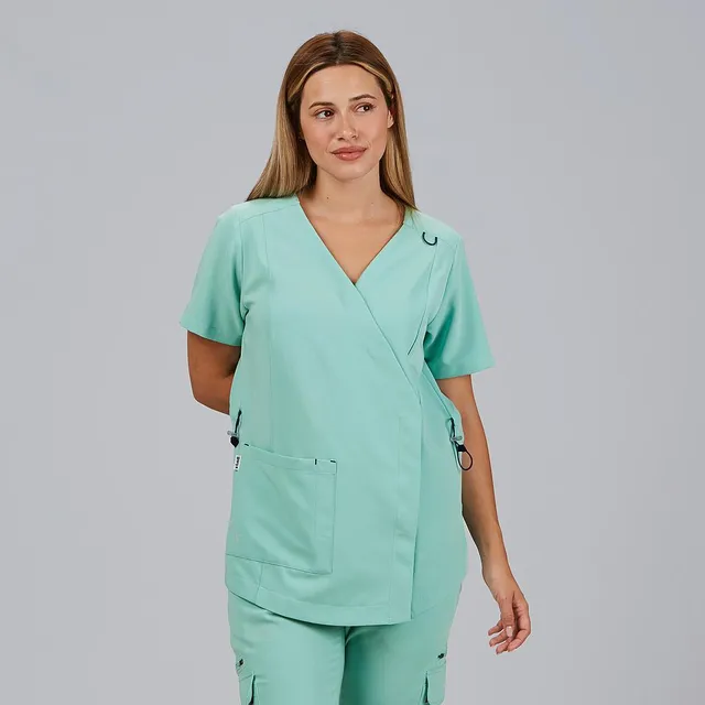 GARY'S Elira blouse médicale noire manches courtes stretch