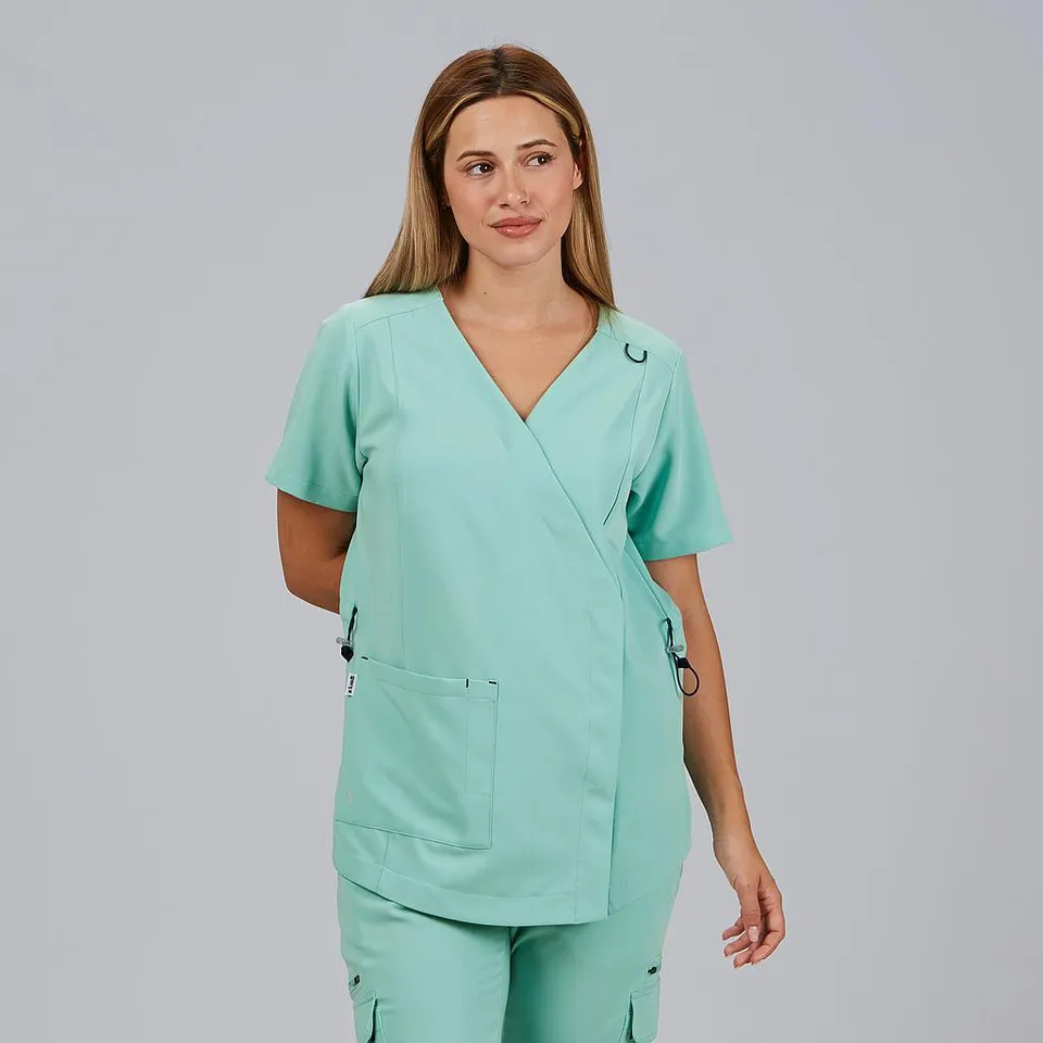 GARY'S Elira blouse médicale noire manches courtes stretch