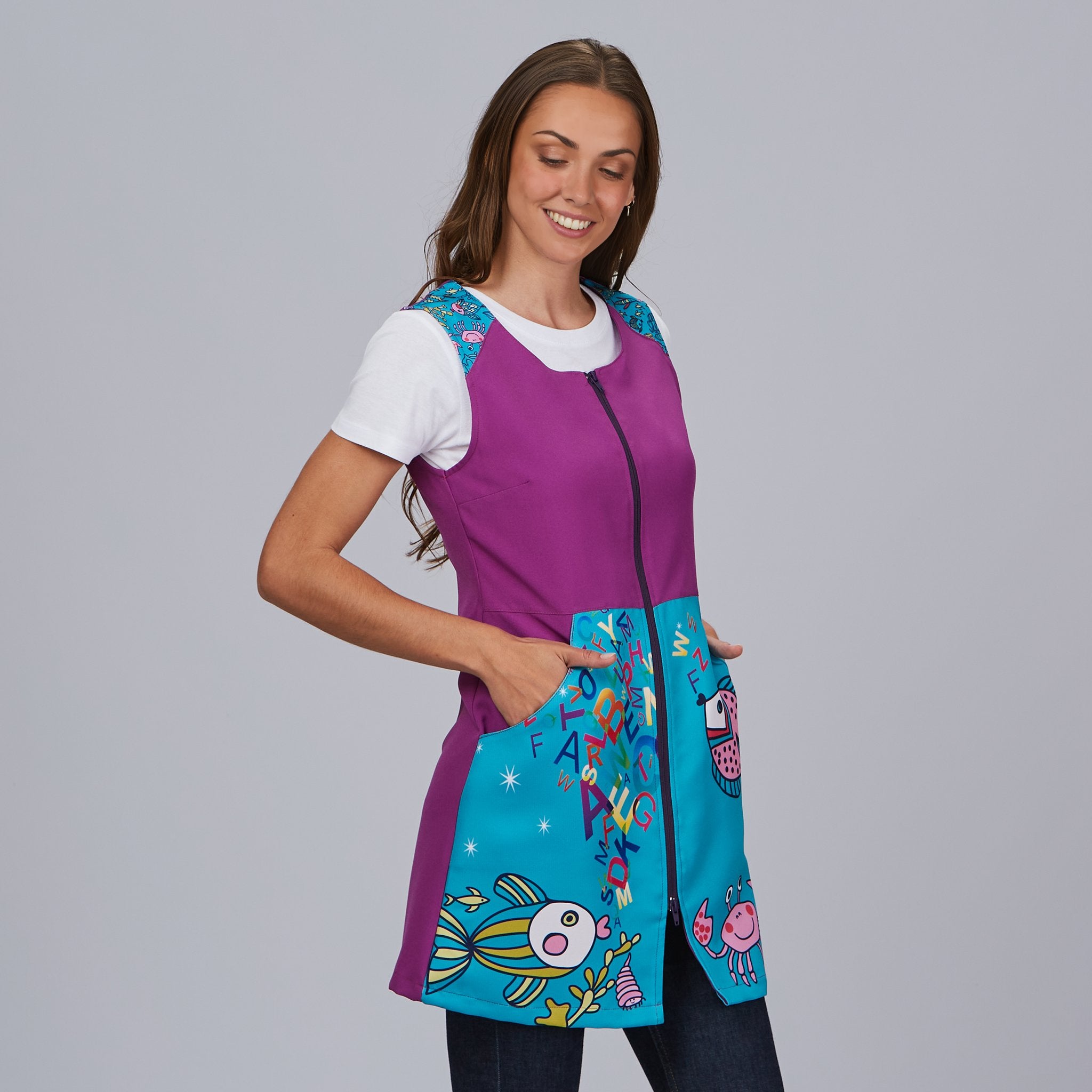 GARY'S Océano blouse scolaire mauve sans manches