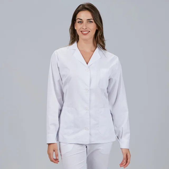 GARY'S Robes blouse médicale femme blanche manches longues