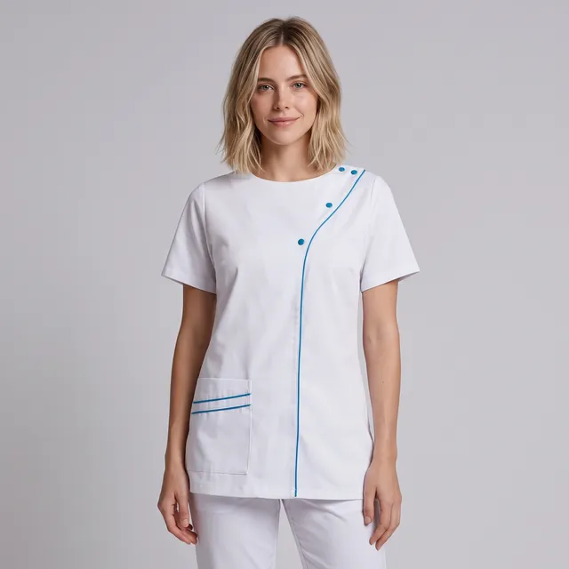 Gary's Cala Tunic tunique médicale blanche YL microfibre