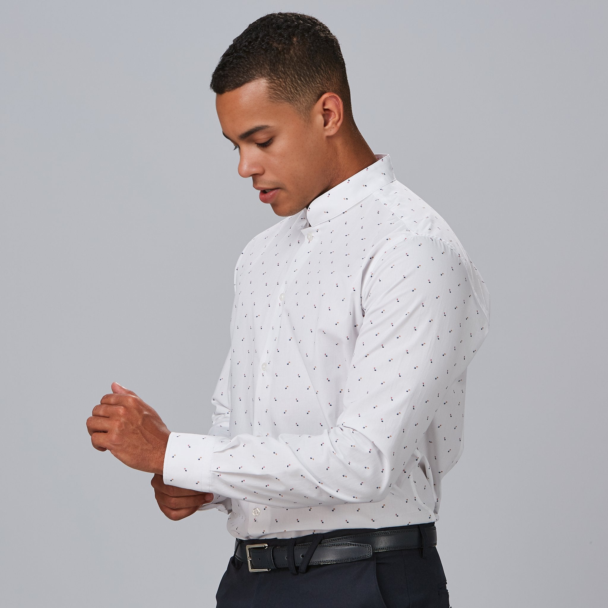 GARY'S Shirts GIUSEPPE SLIM FIT chemise homme cubes coton