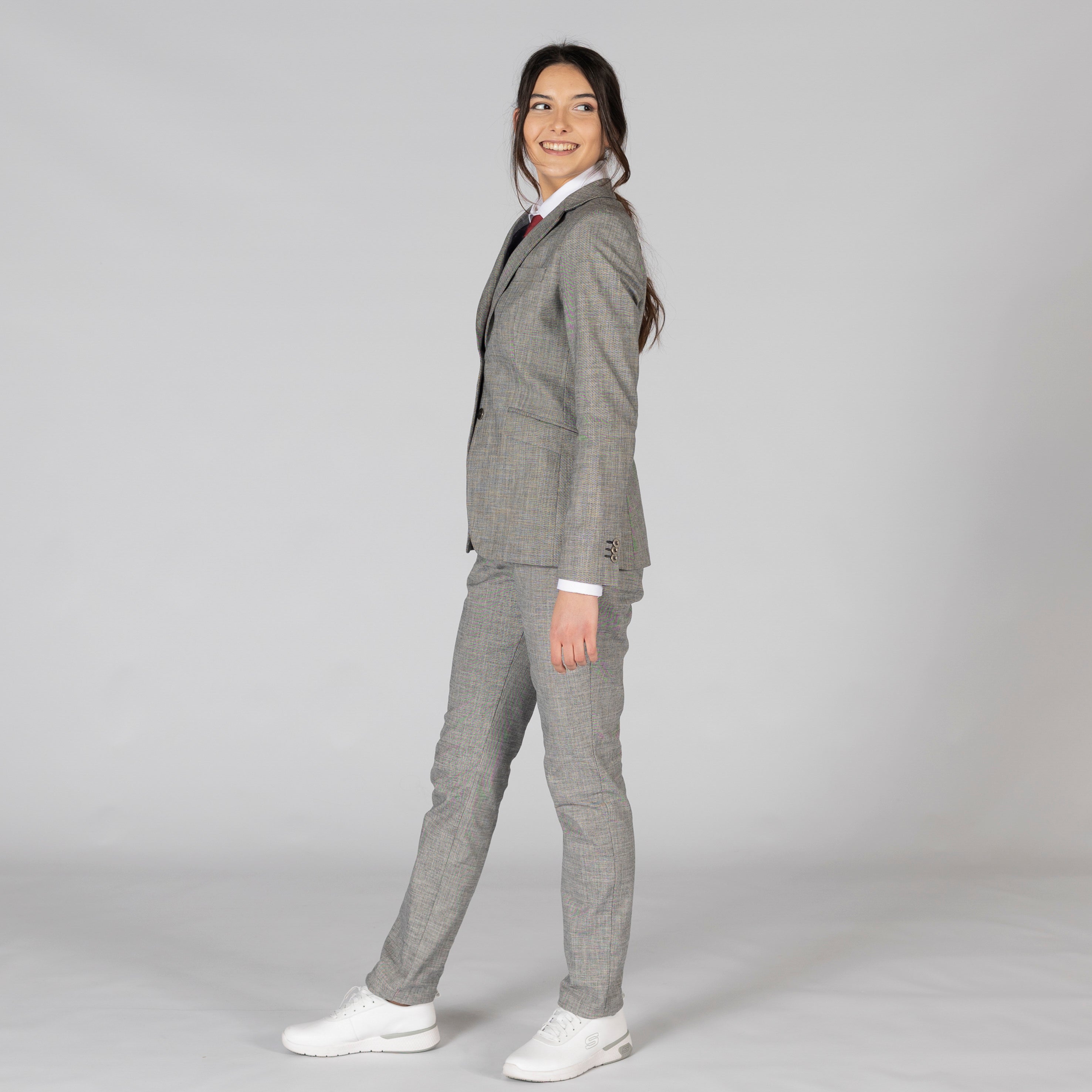 GARY'S Blazer Femme Cheviot gris veste tailleur