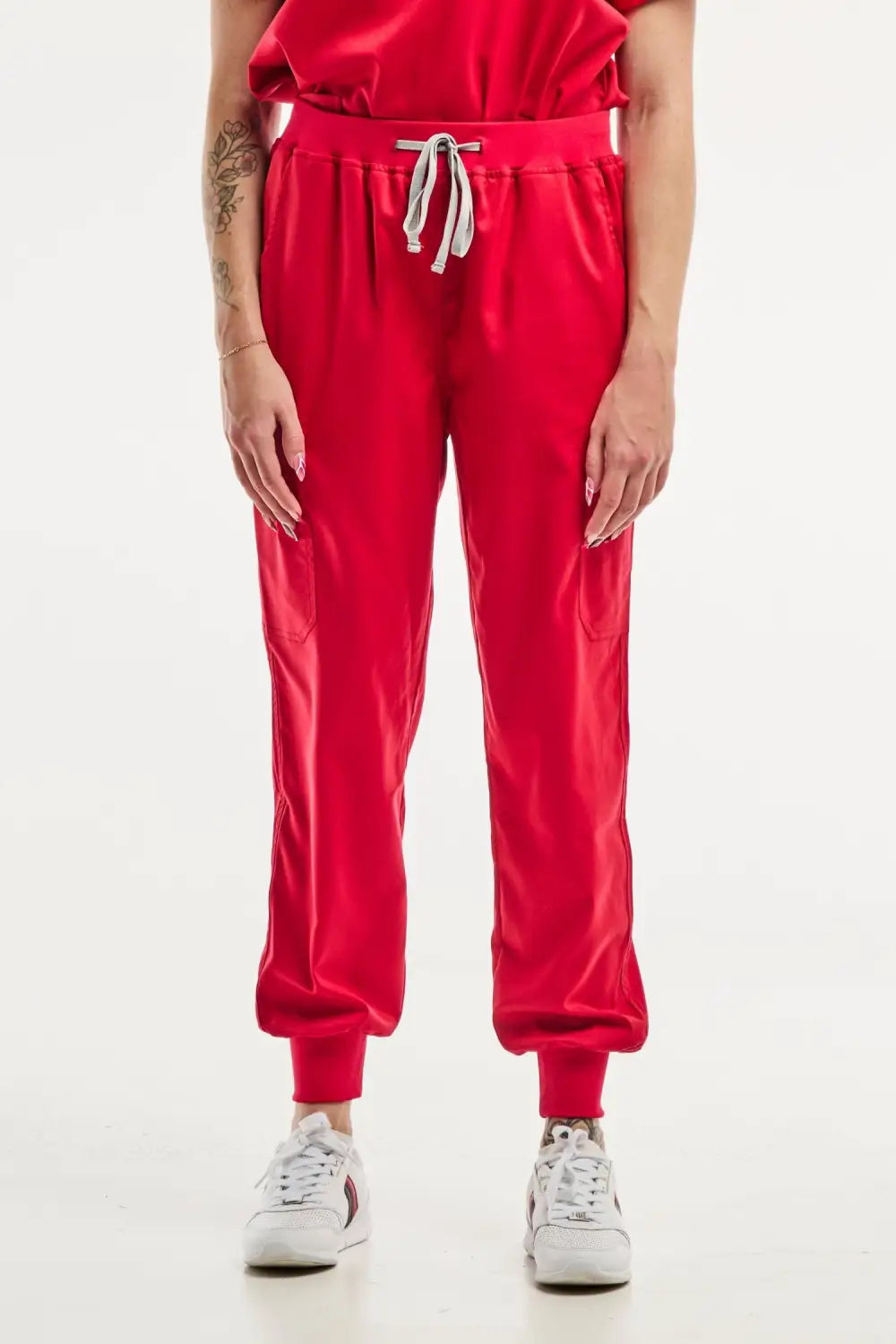 Aelin EMMA Jogger pantalon médical femme rouge stretch