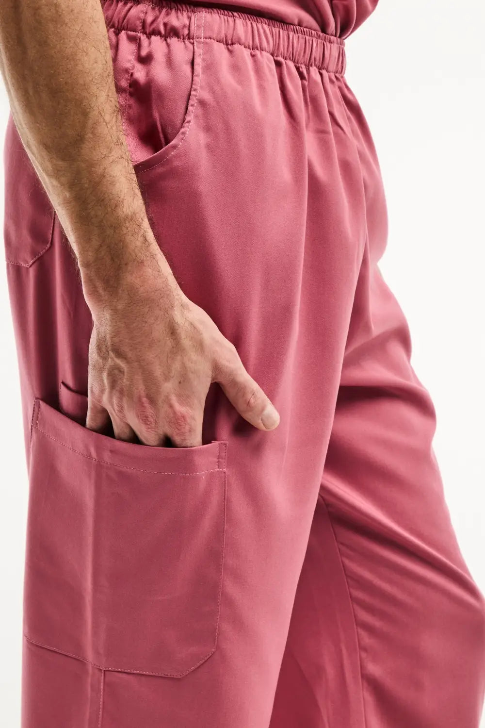 Aelin LUCA pantalon médical homme rose stretch