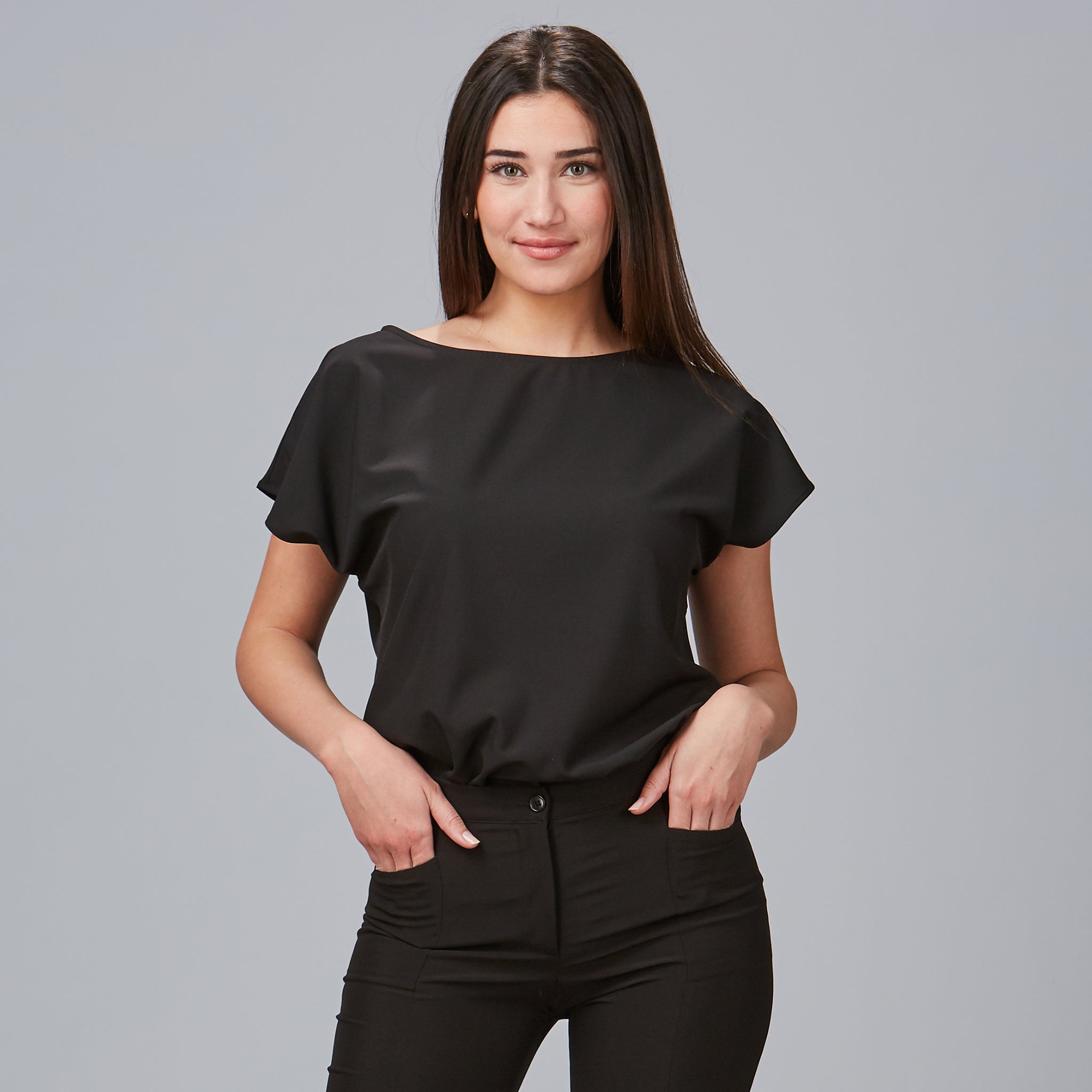 Gary's Pensamiento blouse femme noire microfibre