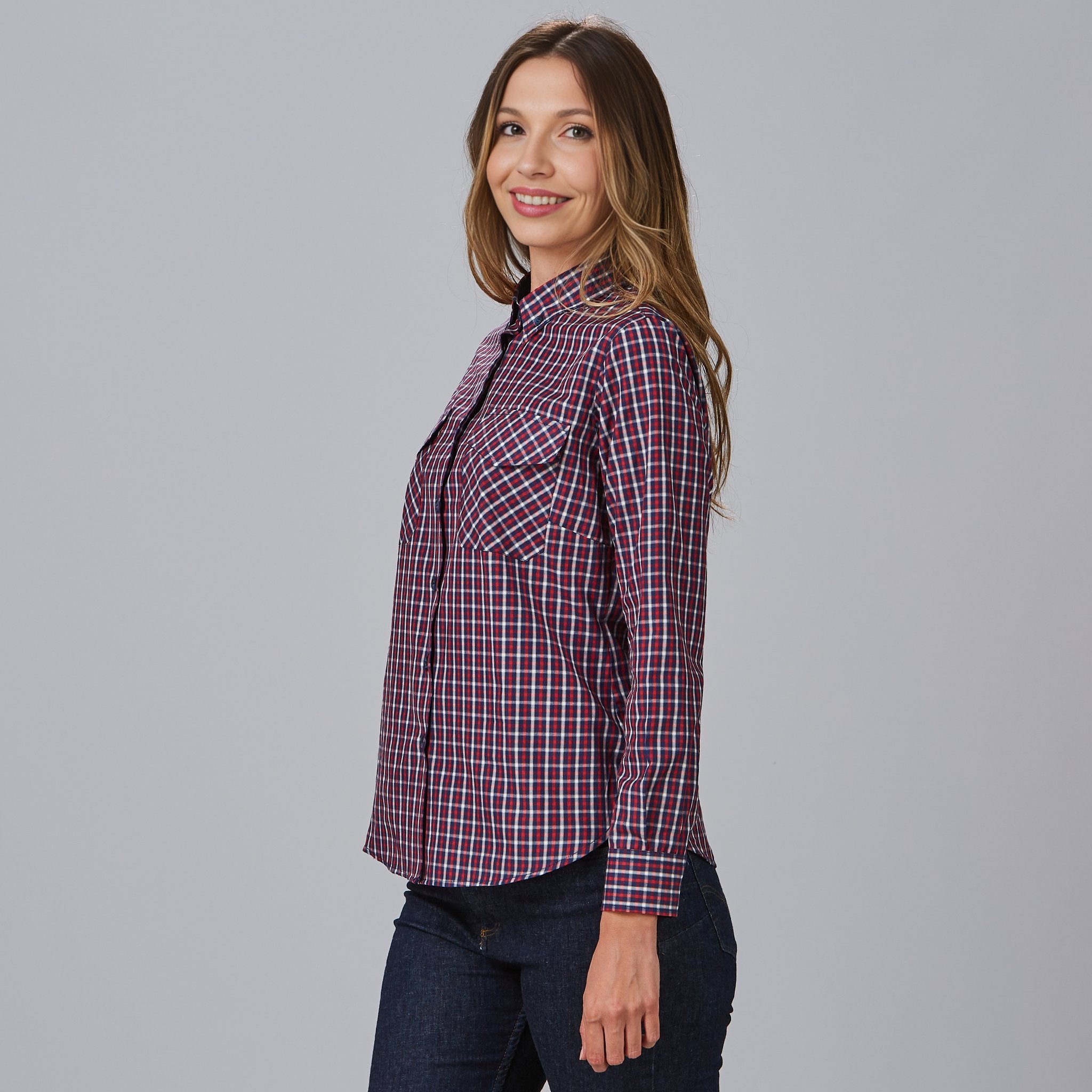 Gary's Caterina chemise carreaux marine femme