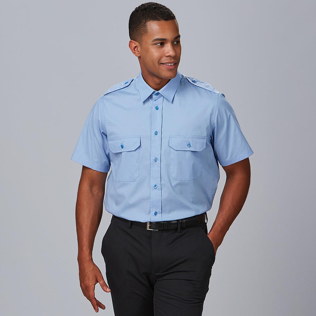 GARY'S chemise travail unisexe blanche épaulettes
