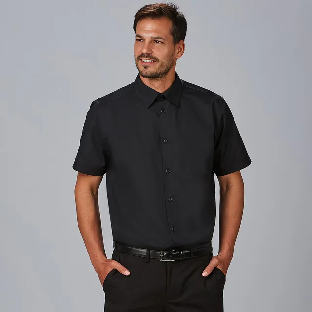 GARY'S Shirts chemisette homme slim noire stretch M