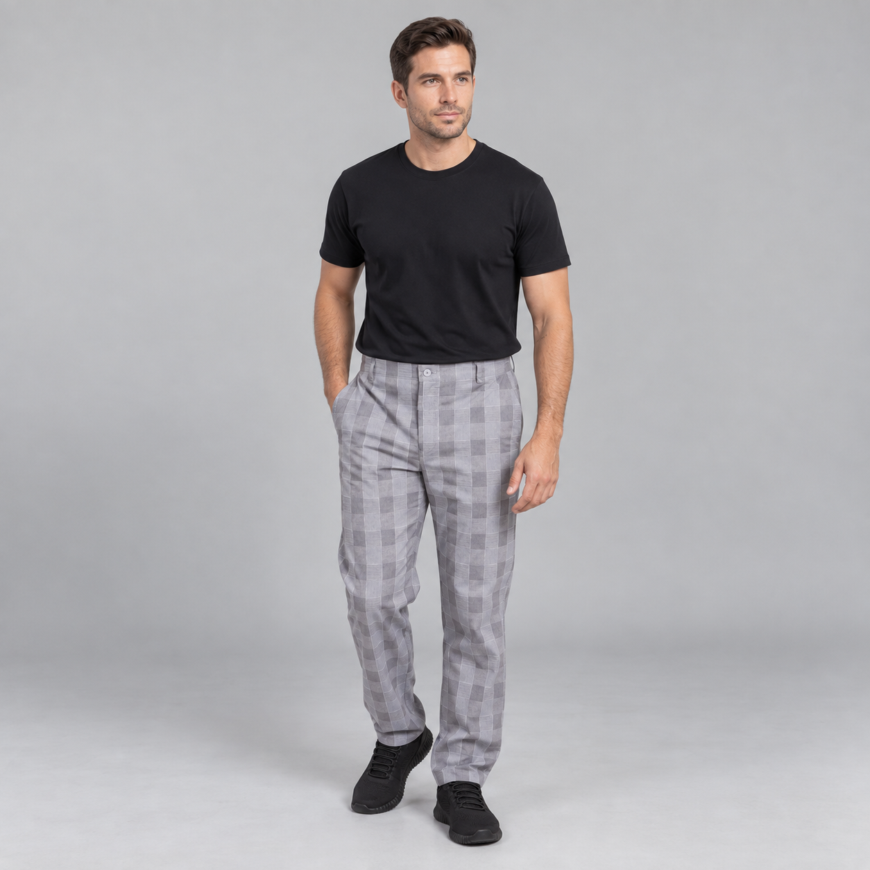 GARY'S pantalon cuisine unisexe rayures Raya Gris