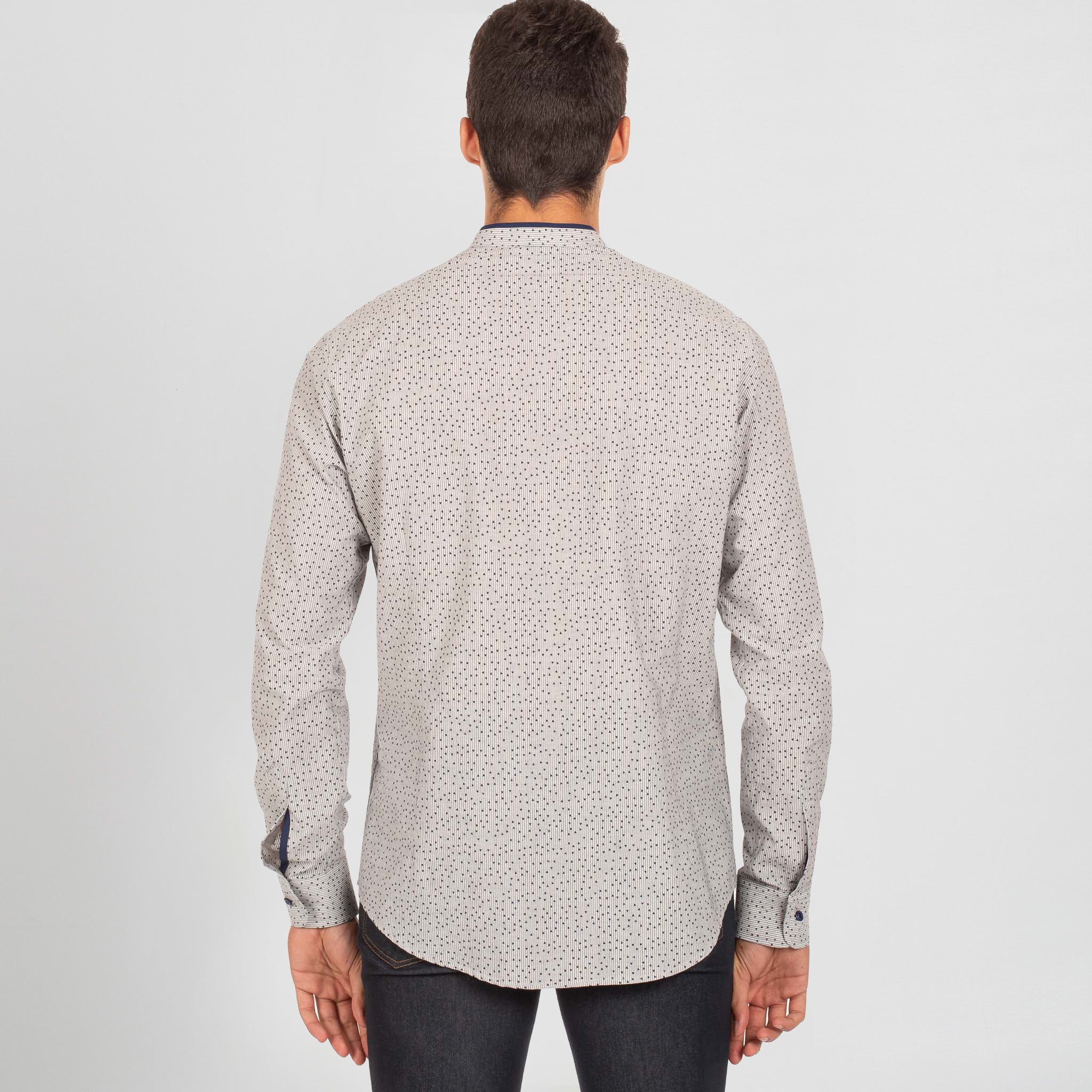 Gary's Aldo Chemise homme slim col mao rayures
