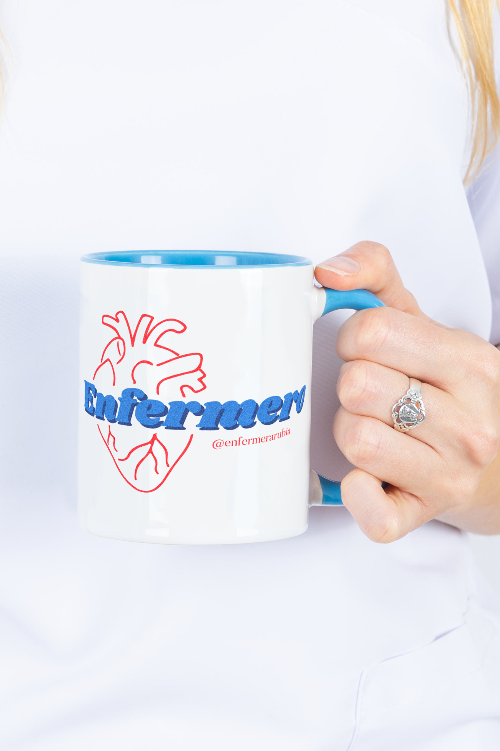Enfermania Regalos tasse céramique bleu clair enfermerarubia 350 ml
