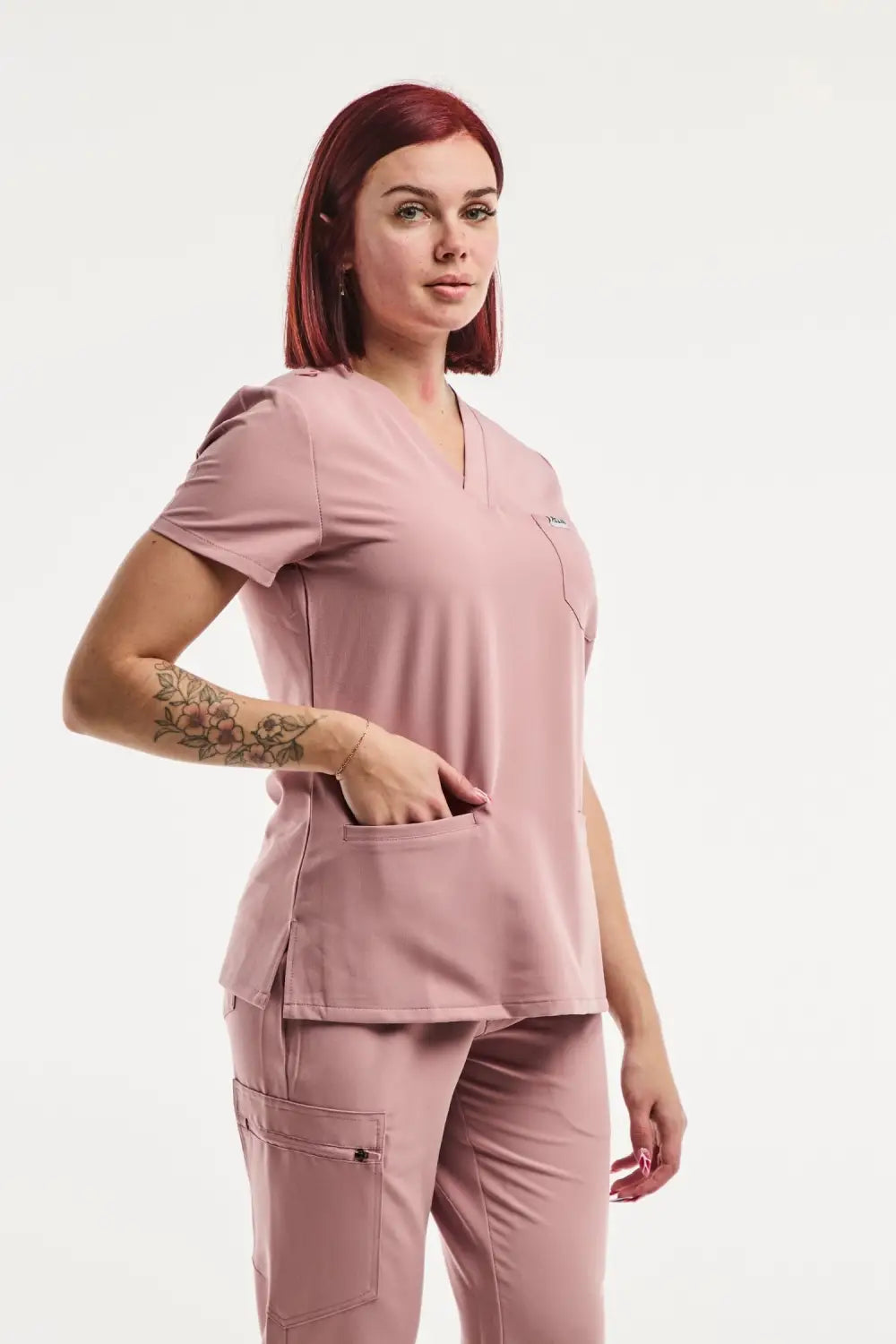 Aelin Paris tunique médicale femme rose stretch poches
