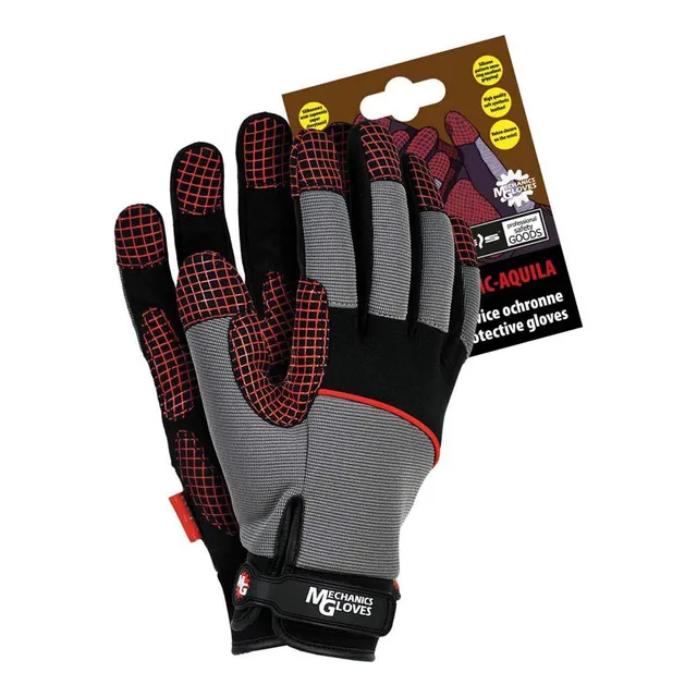 Reis Rmc-Aquila gants de travail gris noir rouge taille L