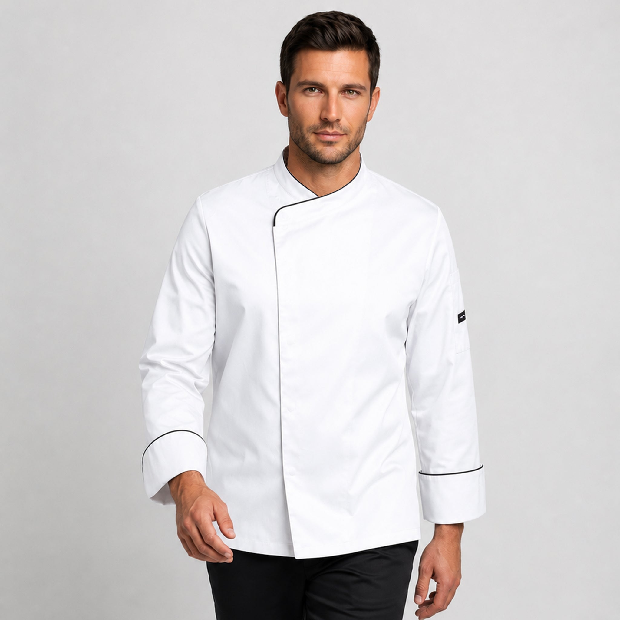 GARY'S Icaro veste de cuisine noire manches longues