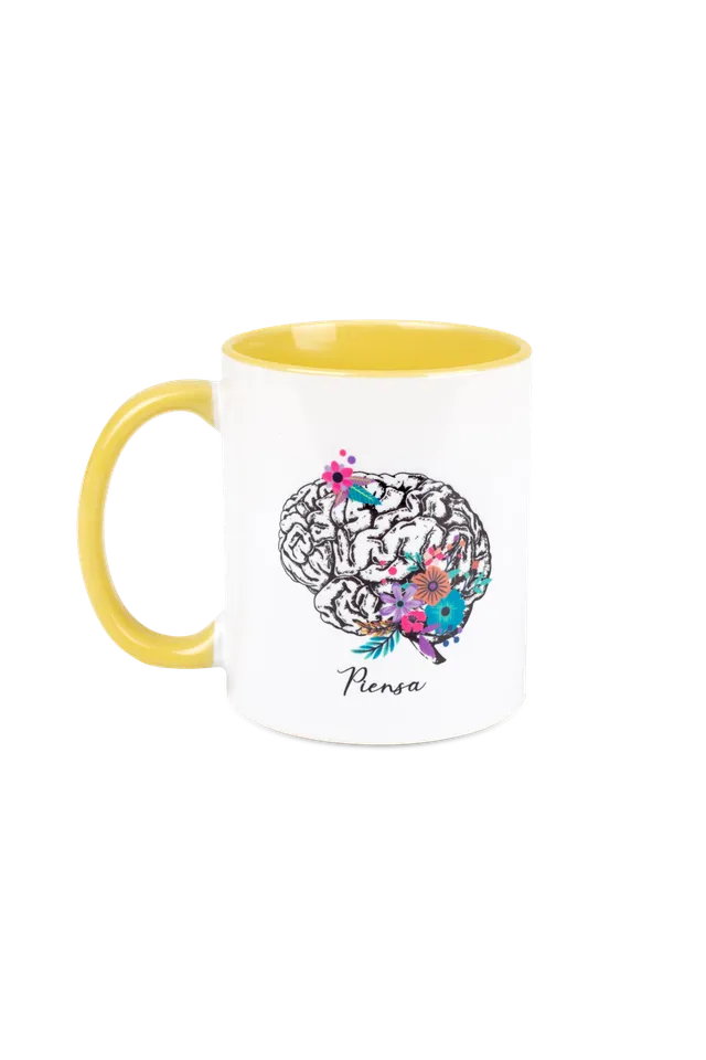 Enfermania Regalos Cerebro tasse céramique jaune 350 ml