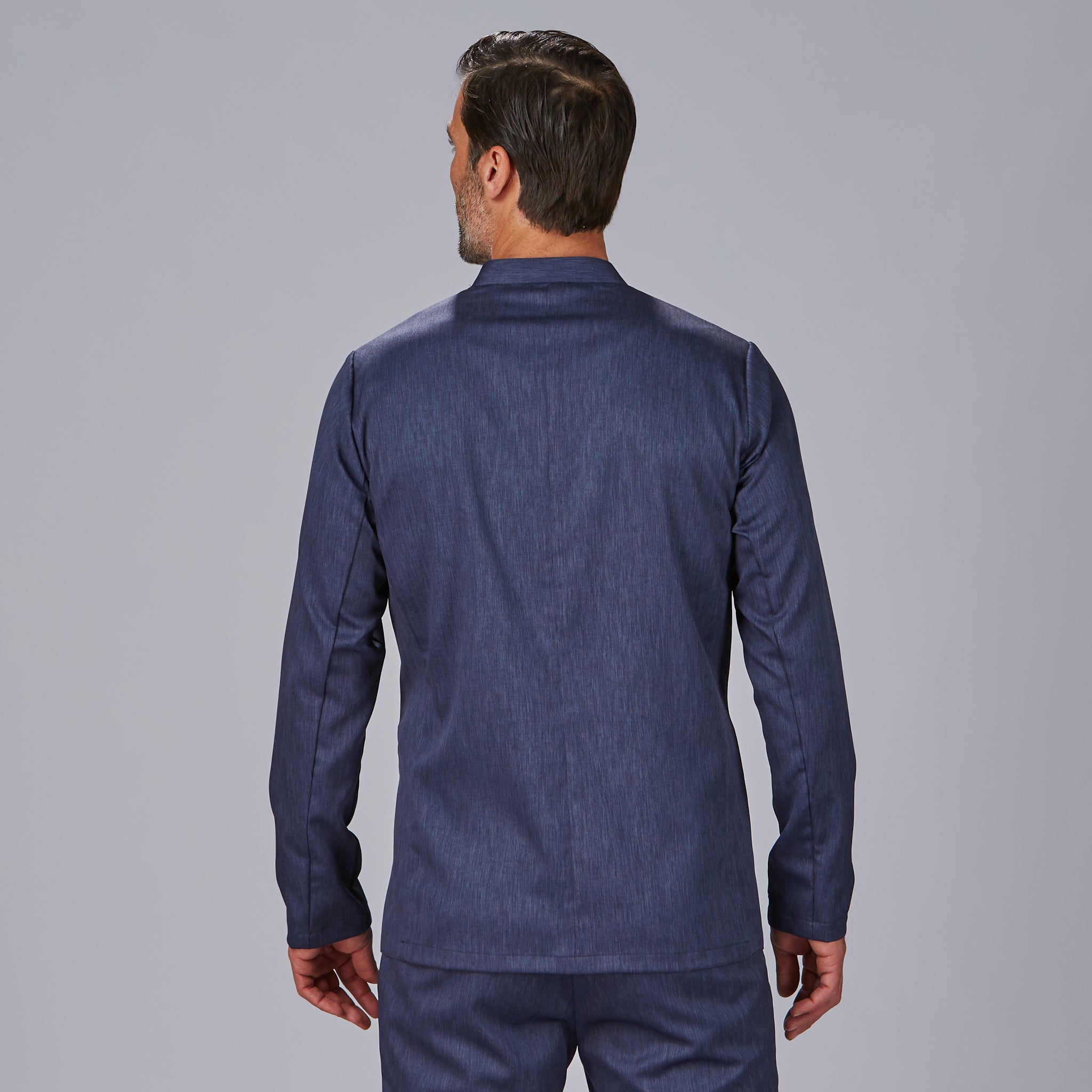 GARY'S Alcala veste homme col mao bleu marine