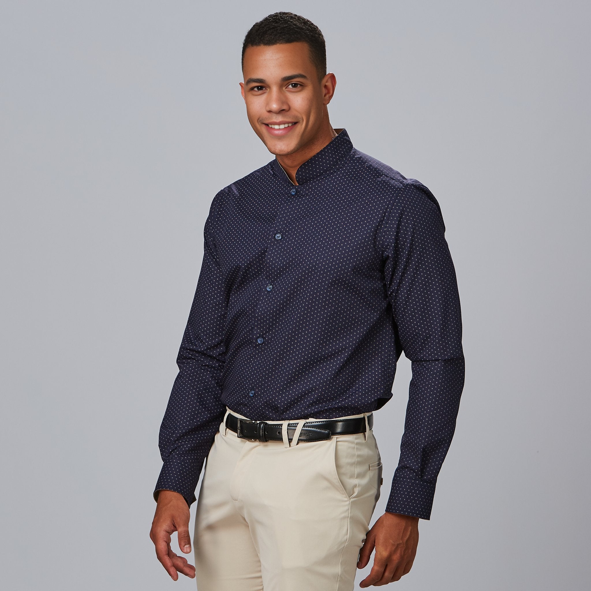 Gary's Orazio 260027 Chemise slim marine pois coton