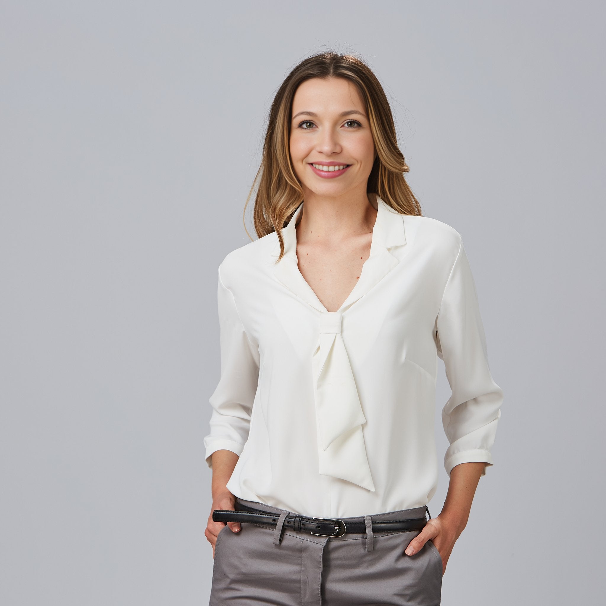 GARY'S Flavia chemisier blouse femme col lavallière stretch