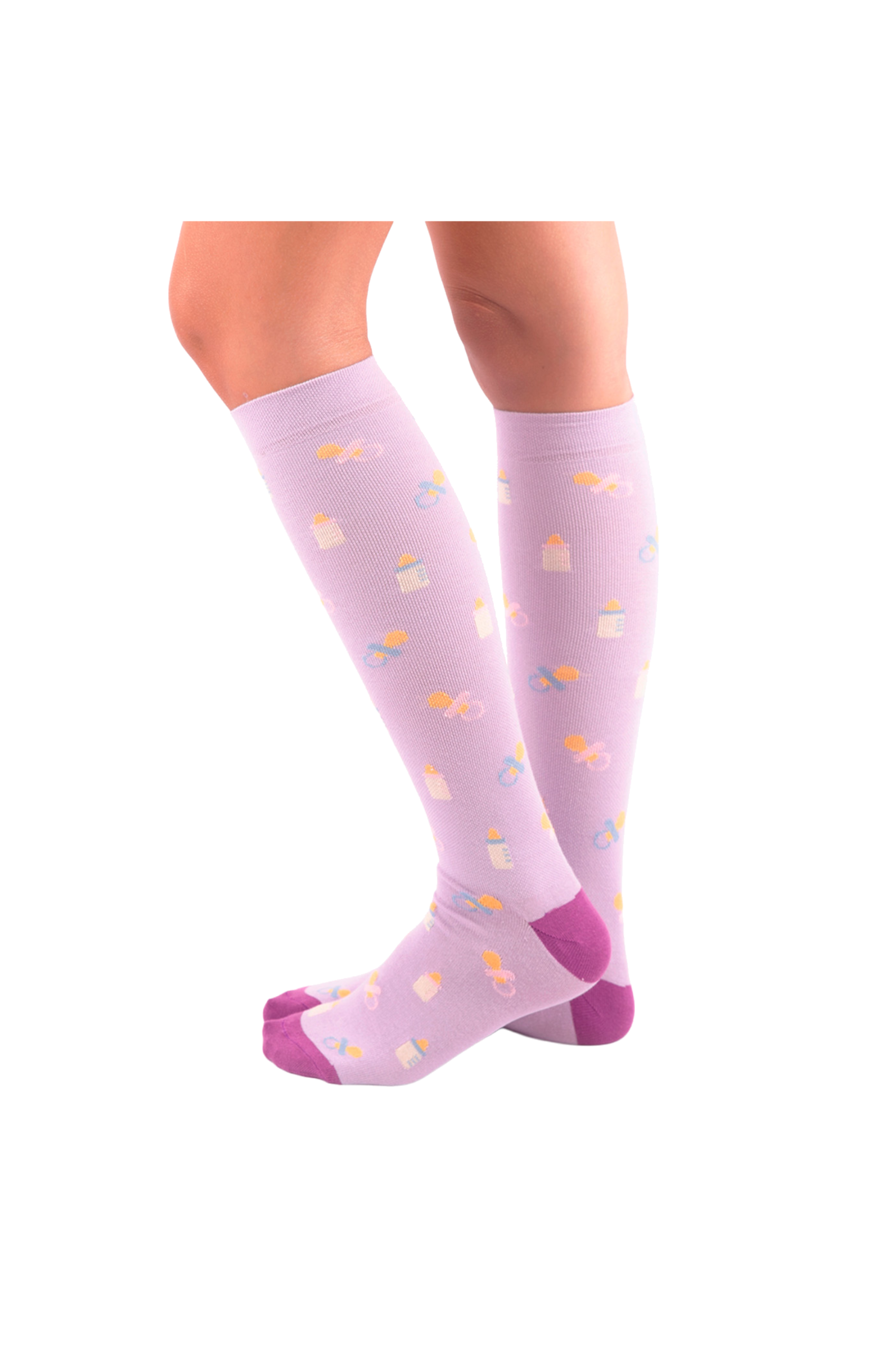 Enfermania Ropa chaussettes compression Maternité lila