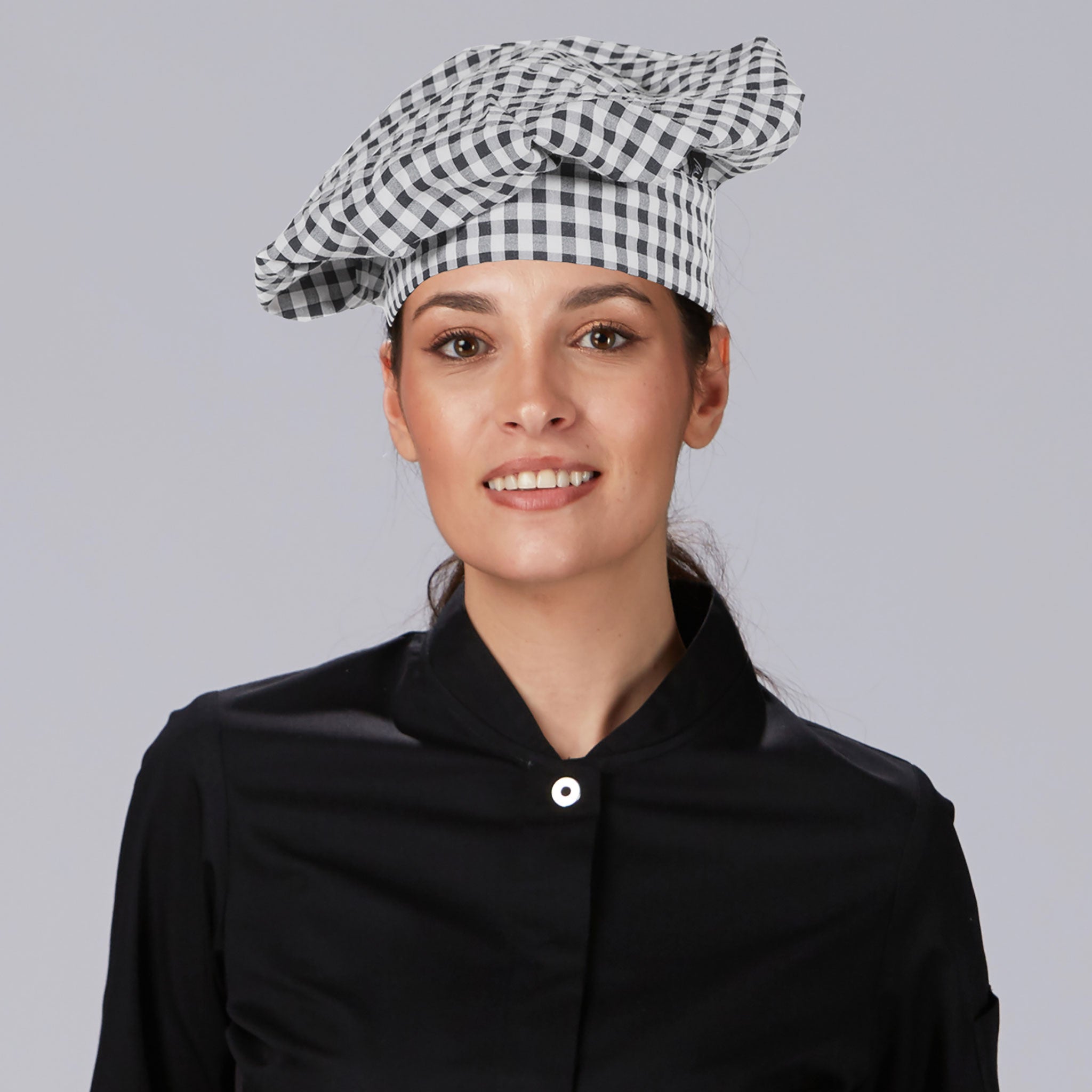 Gary's Classic Chef Cheescloth toque cuisine vichy noir