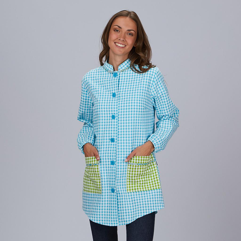 GARY'S Aquarium Blouse École Femme Vichy Vert d'Eau - 80 cm