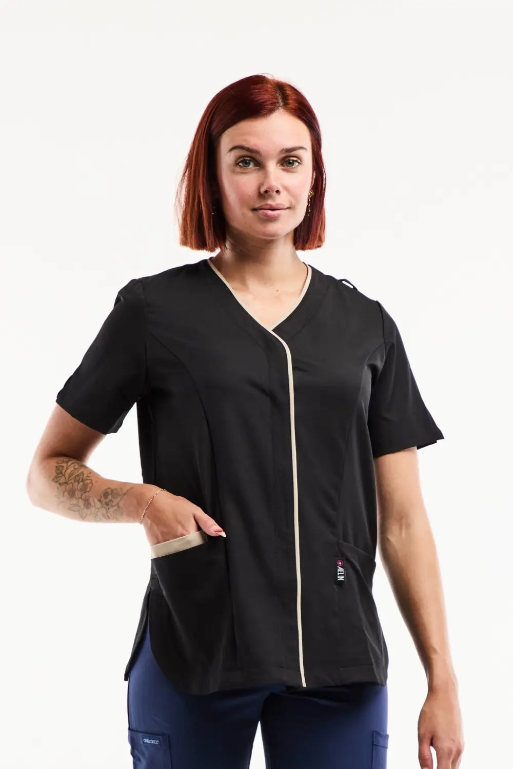 Aelin Serena blouse médicale femme noir stretch