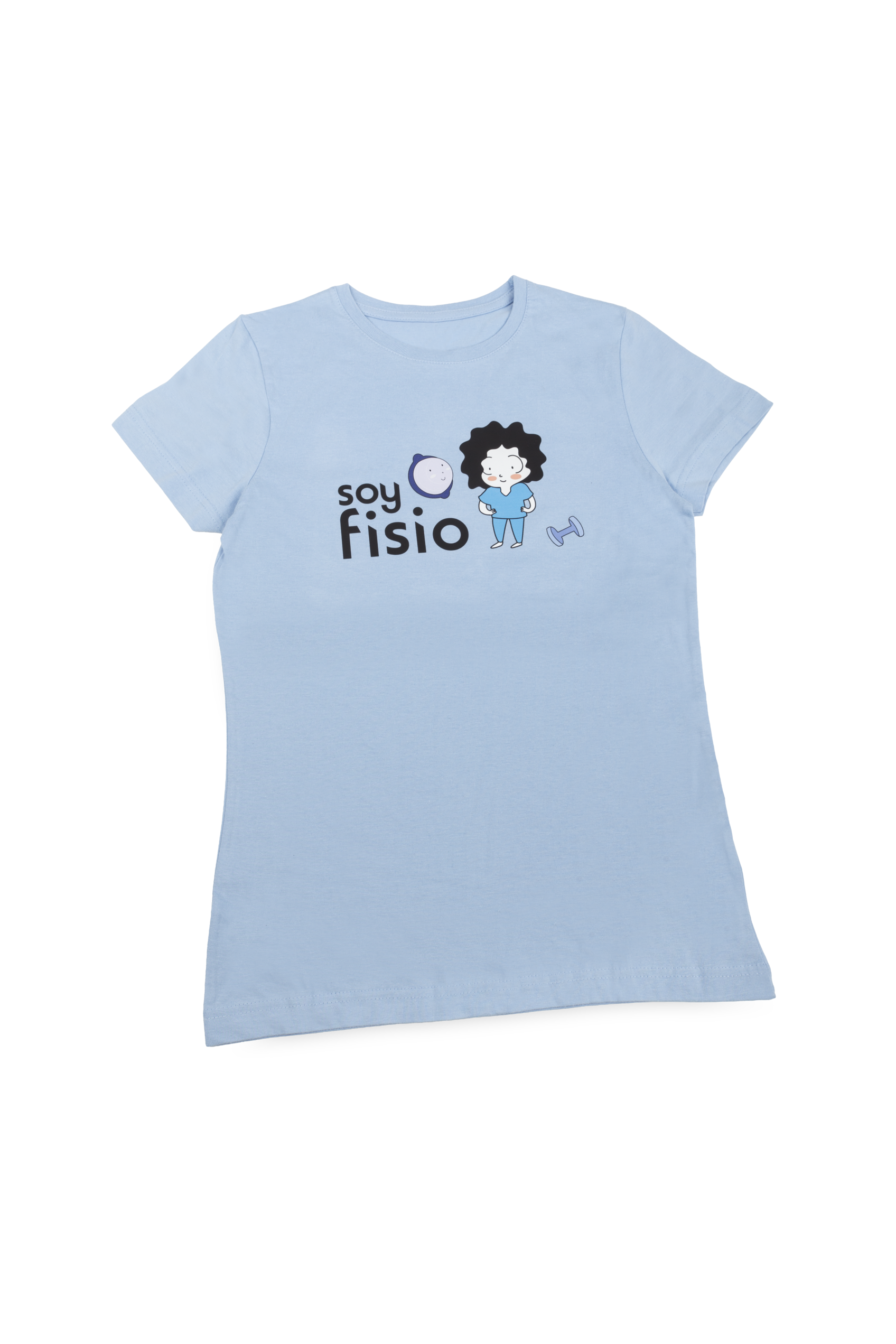 Enfermania Ropa T-shirt femme coton bleu clair M