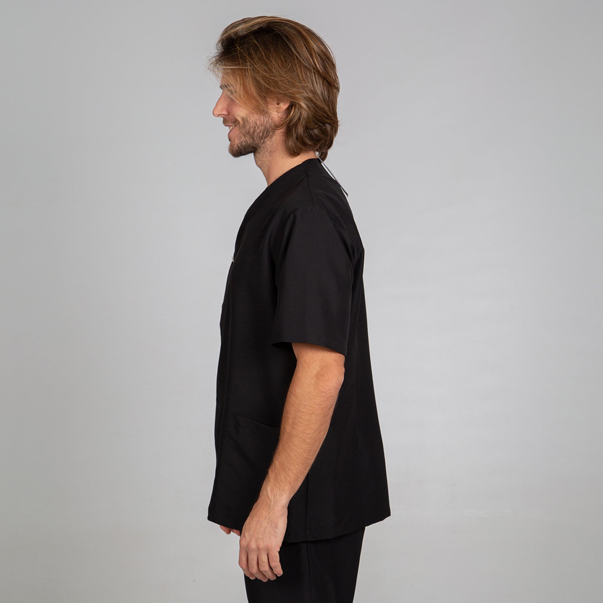 GARY'S Hugo blouse homme noire antibactérienne poches