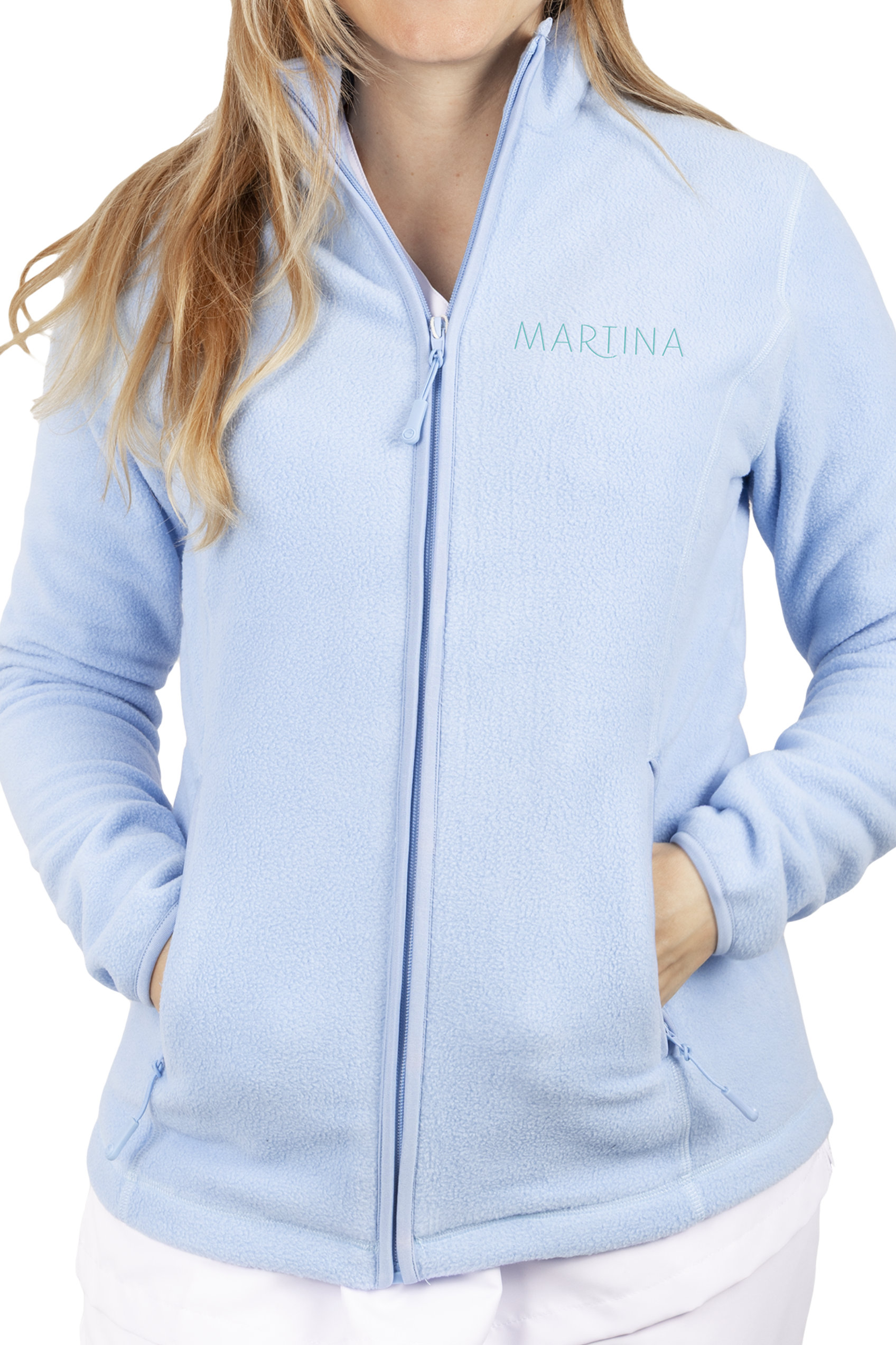 Enfermania polaire médicale femme Sweet bleu brodée chaude