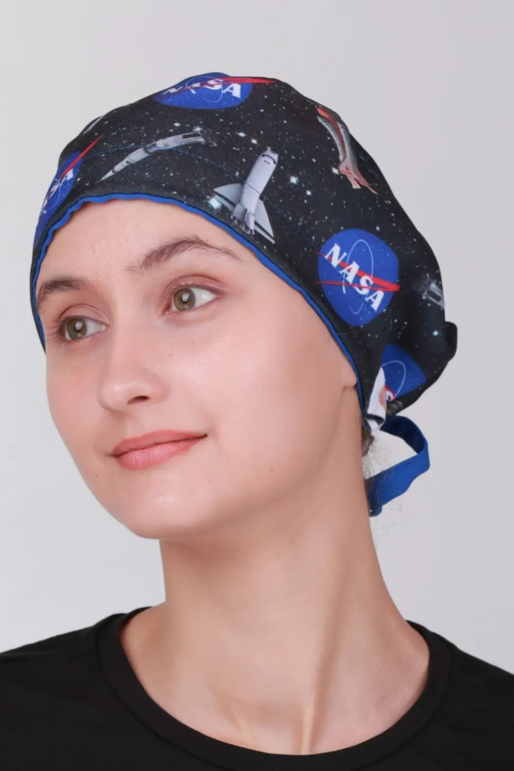 Aelin Paris NASA Noir Calot de Bloc Imprimé Polyester