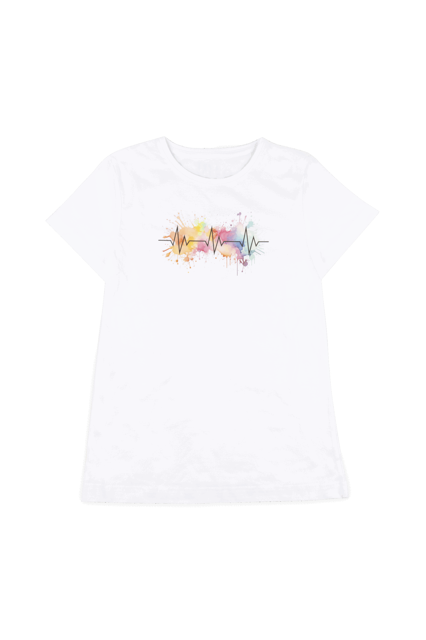 Enfermania EKG Splash t-shirt femme blanc 100% coton