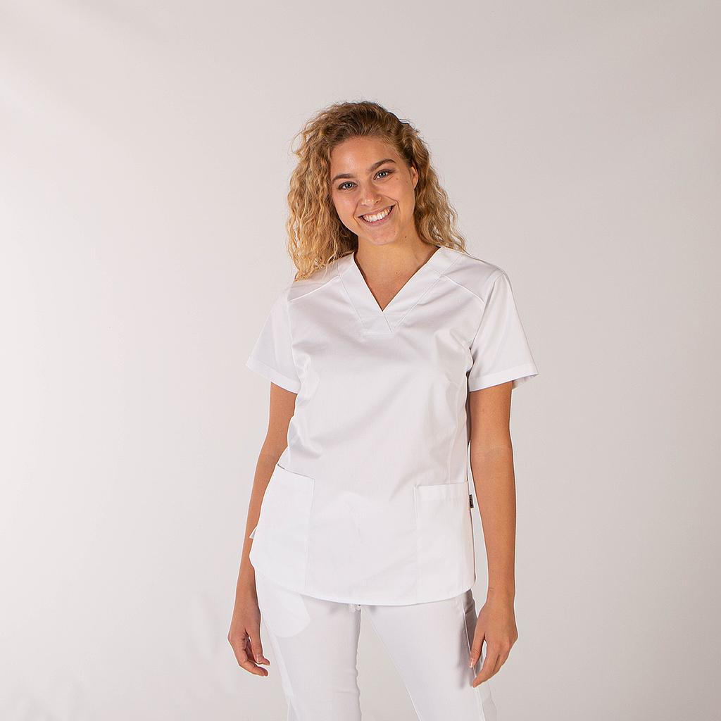 GARY'S Ariel blouse médicale femme blanche col V manches courtes
