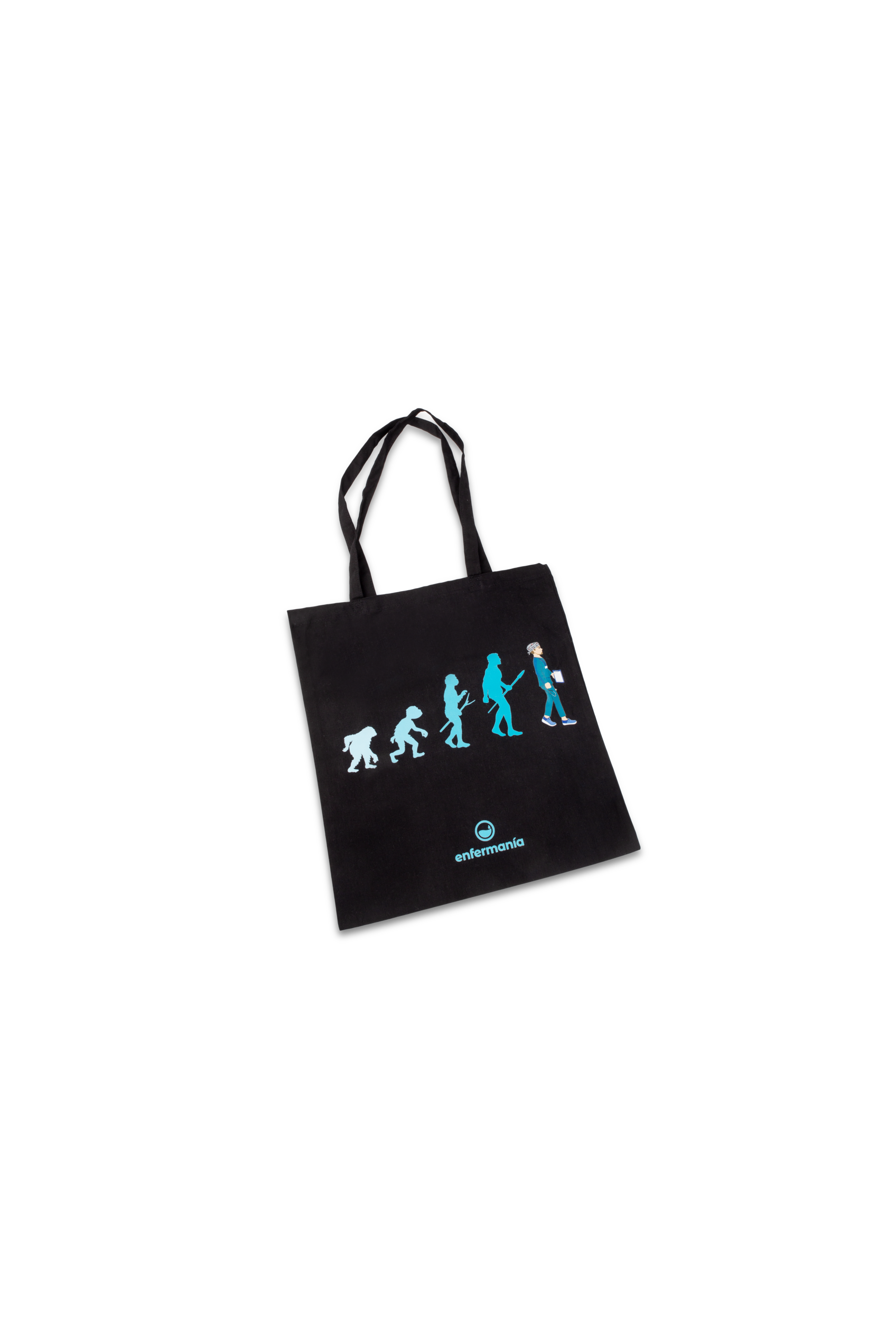 Enfermania tote bag noir imprimé coton 37x40 cm