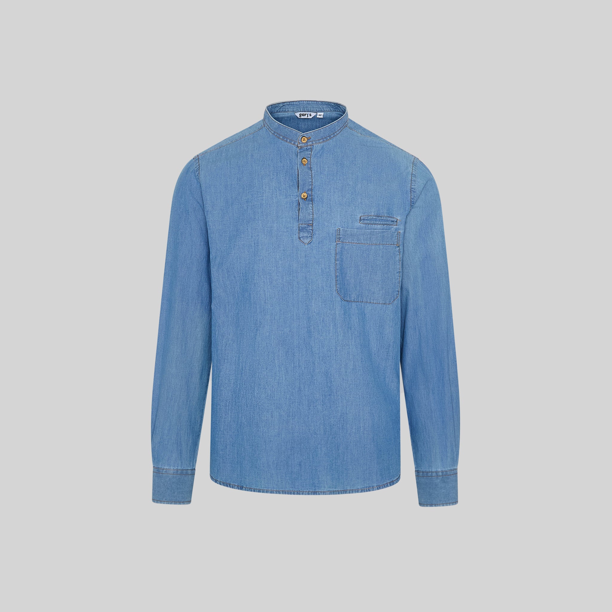 GARY'S Romeo chemise homme slim jean indigo lavé
