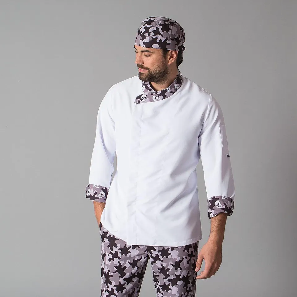 Gary's Chef Jackets Militar veste cuisine unisexe blanc XS