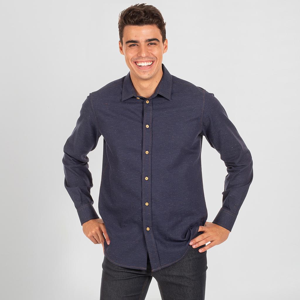 Gary's Flavio Chemise Homme Slim Marine Coton