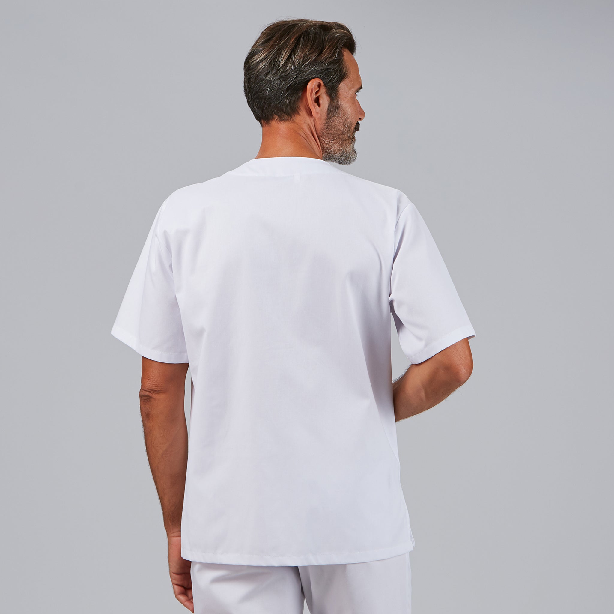 Gary's blouse médicale homme blanche pressions manches courtes