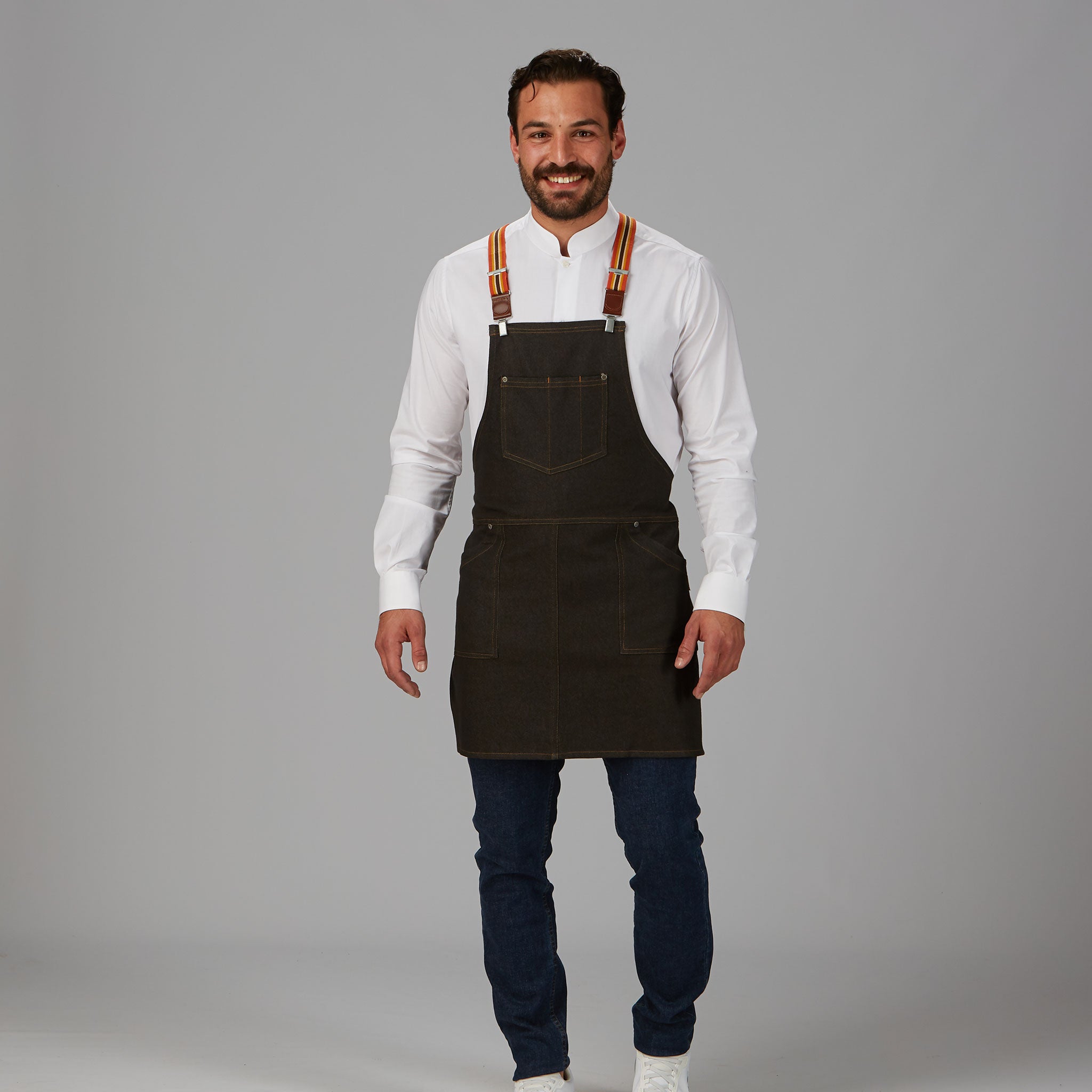 GARY'S Tabernas tablier bavette denim 74x80 noir